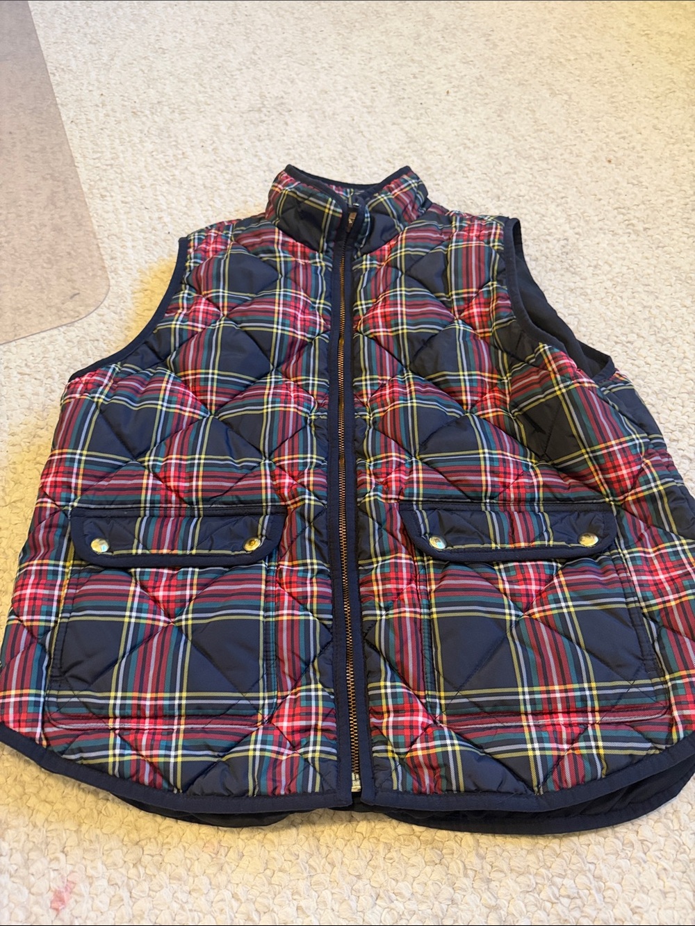 J. Crew Factory  Women’s Holiday Tartan Vest Size XL